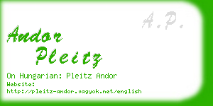 andor pleitz business card